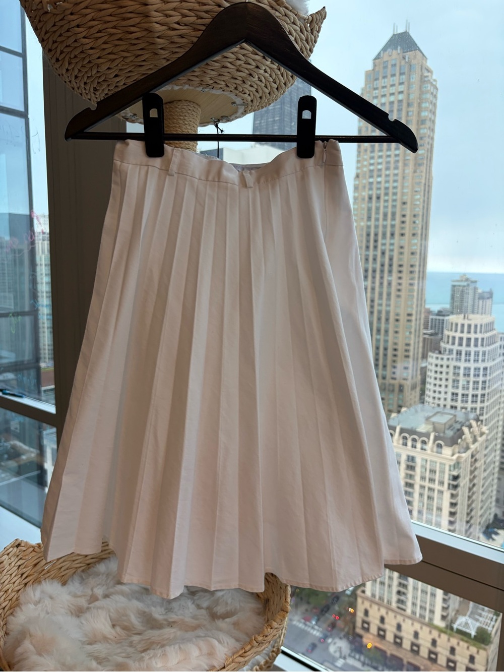 Zara White Pleated Girls' Skirt